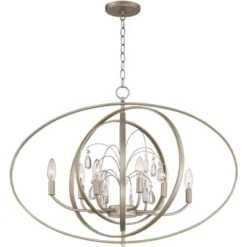 Possini Euro Design Tiller Champagne Satin Silver Pendant Chandelier 31 1/2" Wide Modern Open Orb Frame 8-Light Fixture For Dining Room Kitchen Island -Interior furniture GUEST 67fcdd79 afcf 4046 92f9 be394747e84b