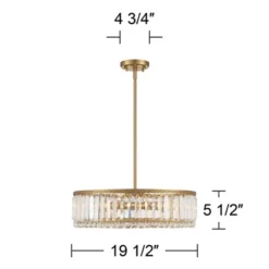 Stiffel Soft Gold Drum Pendant Chandelier 20 1/4" Wide Modern Clear Crystal 5-Light Fixture For Dining Room House Foyer Entryway -Interior furniture GUEST 68800fce fd6d 43d8 8b67 e553c77190a5