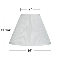 Springcrest Set Of 2 Pleated Empire Lamp Shades White Medium 7" Top X 16" Bottom X 11.25" High Spider With Harp And Finial Fitting -Interior furniture GUEST 69169af3 2d61 43f9 8fd4 714e710639b4