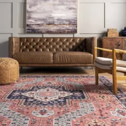 NuLOOM Amber Machine Washable Floral Aztec Area Rug -Interior furniture GUEST 692a1a7e 4520 4e40 ba6f 3047a10f4c22