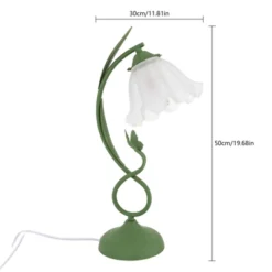 YIYIBYUS Green Creative Flower-Shaped Desk Light Table Lamp With Glass Shade -Interior furniture GUEST 6930e300 c622 43c4 859c d58e8ef98a19