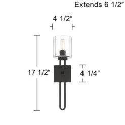 Possini Euro Design Possini Euro Katrina 17 1/2" High Black Wall Sconce Set Of 2 -Interior furniture GUEST 6949c799 99ad 43bc 88f9 ecb8305d0eb1