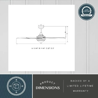 VAXCEL Hamlin Black Contemporary 52-in. Ceiling Fan With LED Light Kit And Remote 6 VAXCEL Hamlin Black Contemporary 52-in. Ceiling Fan With LED Light Kit And Remote - Image 4