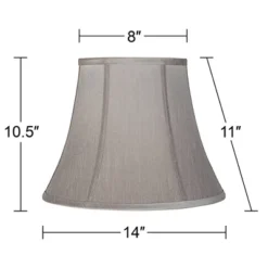 Springcrest Collection Set Of 2 Softback Round Bell Lamp Shades Pewter Gray Medium 8" Top X 14" Bottom X 11" Slant Spider With Harp And Finial Fitting 10 Springcrest Collection Set Of 2 Softback Round Bell Lamp Shades Pewter Gray Medium 8" Top X 14" Bottom X 11" Slant Spider With Harp And Finial Fitting -Interior furniture GUEST 6a1e56bf ec53 4a78 88c6 e11d8feb2f88