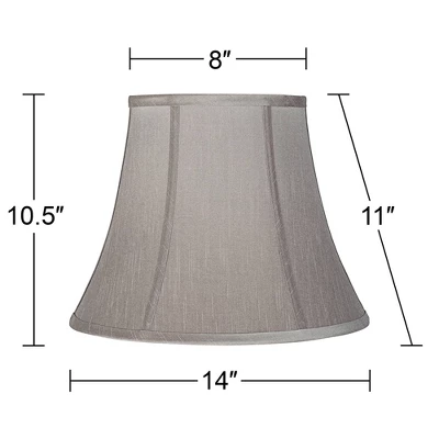 Springcrest Collection Set Of 2 Softback Round Bell Lamp Shades Pewter Gray Medium 8" Top X 14" Bottom X 11" Slant Spider With Harp And Finial Fitting 5 Springcrest Collection Set Of 2 Softback Round Bell Lamp Shades Pewter Gray Medium 8" Top X 14" Bottom X 11" Slant Spider With Harp And Finial Fitting - Image 3