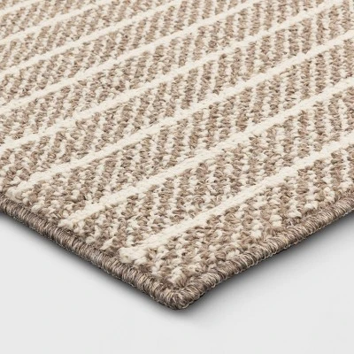 2'x3' Washable Striped Accent Rug Heathered Gray/Brown Almond - Threshold™ 4 2'x3' Washable Striped Accent Rug Heathered Gray/Brown Almond - Threshold™ - Image 2