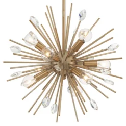 Possini Euro Design Janae Warm Gold Sputnik Chandelier 18" Wide Modern Crystal 9-Light Fixture For Dining Room House Foyer Kitchen Island Entryway -Interior furniture GUEST 6b3980c9 a748 4b63 8880 1a5782afbecb