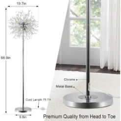 Crystal Floor Lamp For Bedroom, Floor Lamp For Living Room,Standing Lamp,Modern Floor Lamp For Room Decor, 32 Firework Crystal Harnesses Included -Interior furniture GUEST 6bb62d25 6bf6 4c9d b0db 7868374d648e