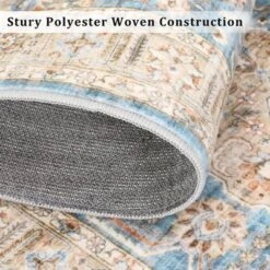 Non Slip Machine Washable Rugs 9x12 Area Rugs For Living Room Bedroom Soft Vintage Rugs Low Pile Large Carpet -Interior furniture GUEST 6bd43f6d cad8 47ed ae8a 7f5b1a569d65