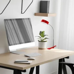 Globe Electric 8.46 Inch 5 Watt Glossy Chrome Goose Neck Clip Lamp With Integrated LED Bulb, 35,000 Hours Lifespan, And 250 Lumens, Red