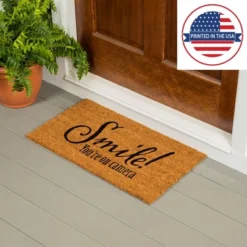 Evergreen Flag Funny Welcome Mat Coir Doormat | 28" X 16" Front Door Mat Outdoor Entrance | No Slip Door Rugs Entryway Indoor | Smile! -Interior furniture GUEST 6c313dd1 eedb 4d08 b096 d13fb080cf2e