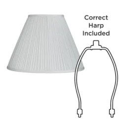 Springcrest Set Of 2 Pleated Empire Lamp Shades White Medium 7" Top X 16" Bottom X 11.25" High Spider With Harp And Finial Fitting -Interior furniture GUEST 6c769209 2e61 4746 8e50 1ab00cdb18e3