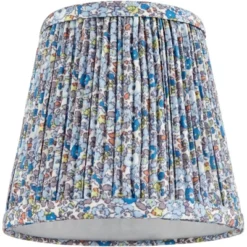 Springcrest 4" Top X 6" Bottom X 5 1/2" High X 5 1/2" Slant Print Lamp Shade Replacement Set Of 4 Small Blue Empire Modern Shirred Pleated Clip On -Interior furniture GUEST 6cd9e9cd 89de 409a a8f6 9a29967c0b07