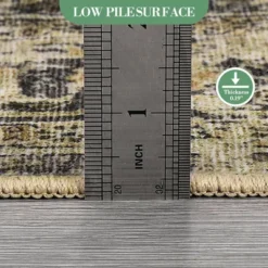 8x10 Rugs Washable Non-Slip - Vintage Floral Area Rug, Large Distressed Carpet, Soft Low Pile Machine Washable Rug (Green) -Interior furniture GUEST 6d178215 0292 4e2b 9769 e128a1b5fd60