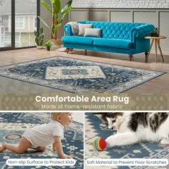 Costway Area Rugs 5'4'' X 6'7''5'4'' X 7'7'' Faux Wool Fabric Doormat Home Carpet Living Room Bedroom -Interior furniture GUEST 6d92e6b1 837c 4d09 878c e294cb7d28ee