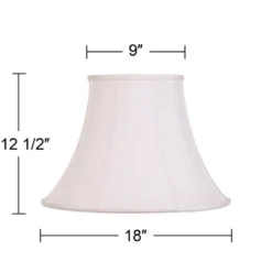 Imperial Shade White Large Bell Lamp Shade 9" Top X 18" Bottom X 13" Slant X 12.5" High (Spider) Replacement With Harp And Finial -Interior furniture GUEST 6e0e3b96 00bd 4db1 a999 adb342380692