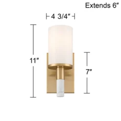 Possini Euro Design Possini Euro Lucius 11" High Soft Gold And White Marble Wall Sconce -Interior furniture GUEST 70e55484 1c43 4893 8df5 4365a1c0445c