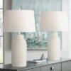 360 Lighting Jaime 27 1/2" Tall Modern Coastal Table Lamps Set Of 2 Faux White Sandstone Finish White Shade Living Room Bedroom Bedside Nightstand -Interior furniture GUEST 711e07ad 2712 418c a720 9accd5f7682d