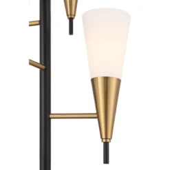 Possini Euro Design Quatro Mid Century Modern Tree Floor Lamp 71" Tall Black Gold Metal 4 Light Frosted Glass Cone Shade For Living Room Bedroom House 12 Possini Euro Design Quatro Mid Century Modern Tree Floor Lamp 71" Tall Black Gold Metal 4 Light Frosted Glass Cone Shade For Living Room Bedroom House -Interior furniture GUEST 71786e33 06e1 476f 946b 8424836773ef
