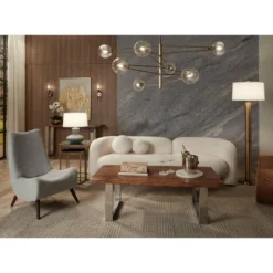 360 Lighting Emil 21 1/2" High Small Mid Century Modern Accent Table Lamp Light Gray Ceramic Single White Shade Living Room Bedroom Bedside Nightstand -Interior furniture GUEST 722f3626 957b 4aad 9082 8d8a1f4b0dc5