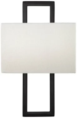 Possini Euro Design Modena Modern Wall Light Sconces Set Of 2 Black Hardwire 9 1/2" Fixture Silvery Faux Silk Shade For Bedroom Reading Living Room -Interior furniture GUEST 72657c36 7222 47b8 8290 40da1bfdd208