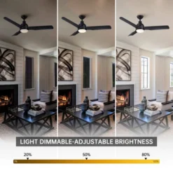 Parrot Uncle 52" Black Indoor Integrated LED Ceiling Fan, Modern -Interior furniture GUEST 7331b178 b700 4950 9b3c a4c8b5fd336a