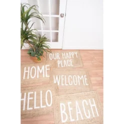 C&F Home 1'11" X 3'0" Braided "BEACH" Jute Indoor Outdoor Rug Mat Coastal Decor -Interior furniture GUEST 736078be 8845 4d0c a537 888bc3fccf7d