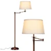 Brightech Caden Mid-Century (Includes LED Light Bulb) Swing Arm Arc Floor Lamp Oil-Brushed Bronze: 62" Height, Adjustable, Linen Shade, UL Listed -Interior furniture GUEST 752ad1db 84c7 42cf aa5d f1319c438078