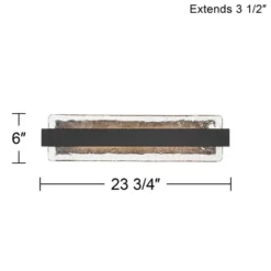 Possini Euro Design Cascadia 23 3/4" High Modern Bathroom Vanity Wall Lamp Light Fixture Mount Over The Sink Mirror LED Black Piastra Glass Shade -Interior furniture GUEST 752e5ca5 87d5 430f 8b96 840d0ab75b71