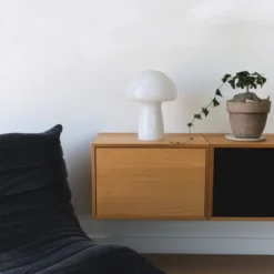 Brightech Mushroom Mid-Century (Includes LED Light Bulb) Desk Table Lamp Frosted White Glass: Frosted Glass, 9.5" Dome Shade -Interior furniture GUEST 765c8417 3ecb 4273 9150 aea57b55322a