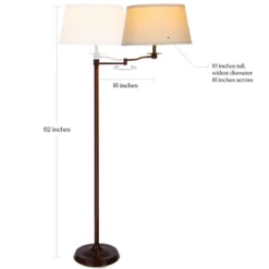 Brightech Caden Mid-Century (Includes LED Light Bulb) Swing Arm Arc Floor Lamp Oil-Brushed Bronze: 62" Height, Adjustable, Linen Shade, UL Listed -Interior furniture GUEST 76af2cf8 3e00 42c5 a189 21e1e2ad991f