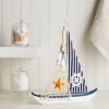 Juvale Wooden Sailing Boat Home Decor, Beach Nautical Design Sailboat With Ship's Wheel, 13 X 15 X 3 In -Interior furniture GUEST 76e80ea1 a722 48bc babe d45d75660d08
