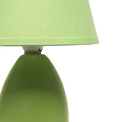 9.45" Petite Ceramic Oblong Bedside Table Desk Lamp With Matching Tapered Drum Shade Green - Creekwood Home -Interior furniture GUEST 7738f969 3780 471b ad33 e857fab3a4d9