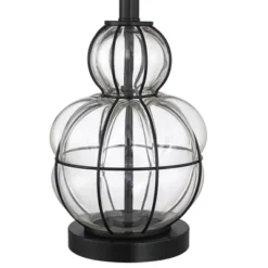 360 Lighting Eric Rustic Table Lamps Set Of 2 24" High Dark Bronze Blown Glass Gourd Burlap Fabric Drum Shade For Bedroom Living Room Bedside Office -Interior furniture GUEST 77a199f6 4c73 467e 9e84 3b1a0897f631