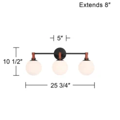 360 Lighting Nubuck 25 3/4" Wide Black And Brown Leather 3-Light Bath Light -Interior furniture GUEST 78034410 08df 40d3 9175 653b7e45309b