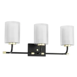 DORESshop 3-Light Vanity Light Fixture Mounting Kit Black & Gold Finish Square Wall Plate, Curved Metal Arm Modern Bathroom Light Hardware Replacement -Interior furniture GUEST 78280c14 9c31 4414 a973 82661690be77