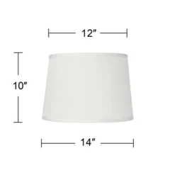 Springcrest Medium Round Softback Off-White Tapered Drum Lamp Shade 12" Top X 14" Bottom X 10" High (Spider) Replacement With Harp And Finial -Interior furniture GUEST 7990b413 dbd3 443b 9642 7225c4fc0d3f