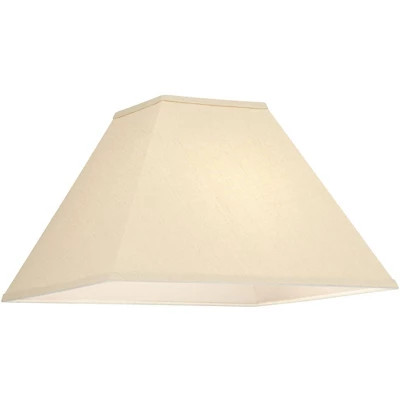Springcrest Set Of 2 Square Lamp Shades Neutral Beige Medium 6" Top X 16" Bottom X 10" High Spider Replacement Harp Finial Fitting 4 Springcrest Set Of 2 Square Lamp Shades Neutral Beige Medium 6" Top X 16" Bottom X 10" High Spider Replacement Harp Finial Fitting - Image 2