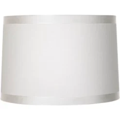 Springcrest Set Of 2 Off-White Fabric Medium Drum Lamp Shades 15" Top X 16" Bottom X 11" High (Spider) Replacement With Harp And Finial -Interior furniture GUEST 7bbbd116 ea84 4cdd 91f7 45f9e0ec8745