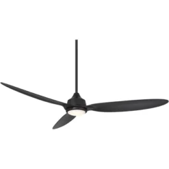 Casa Vieja 60" Revere Mid Century Modern Indoor Outdoor Ceiling Fan 3 Blade Customize LED Remote Control Matte Black Finish Bedroom Patio Damp Rated -Interior furniture GUEST 7c1a8468 eaa5 409d 8289 f812a924ceec