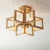 Possini Euro Design Casa Star Modern Ceiling Light Semi Flush Mount Fixture 16" Wide Warm Brass 6-Light Clear Glass For Bedroom Kitchen Living Room -Interior furniture GUEST 7cfa1fc6 ba79 4b97 90fe 0371c8279f66