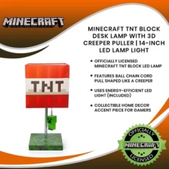 Ukonic Minecraft TNT Block Desk Lamp With 3D Creeper Puller | 14-Inch LED Lamp Light -Interior furniture GUEST 7d1e8042 e1f4 4097 a32c f1dd1b9cbbe6