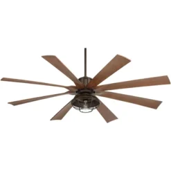 70" Possini Euro Design Defender Industrial Indoor Outdoor Ceiling Fan With Dimmable LED Light Remote Oil Rubbed Bronze Koa Cage Damp Rated For Patio -Interior furniture GUEST 7dbfa685 b296 41c5 adb0 639c841a2ae4