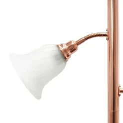 Torchiere Floor Lamp With 2 Reading Lights And Scalloped Glass Shades Rose Gold - Lalia Home -Interior furniture GUEST 7e42bd2e ea8e 4a39 b3cd 06744095f5cd