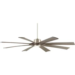 70" Possini Euro Design Modern Indoor Outdoor Ceiling Fan With Light LED Dimmable Remote Brushed Nickel Light Wood Damp Rated Patio Porch -Interior furniture GUEST 7e455574 3b5b 441b 9313 829965adc812
