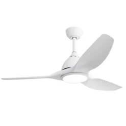 TOBILI 52 Inch Ceiling Fan With Light And 6-speed 3 ABS Fan Blades White For Bredoom Patio