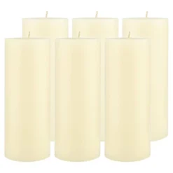 6pk Unscented Flat Top Smooth Pillar Candles Ivory - Stonebriar Collection -Interior furniture GUEST 7e9d3150 df8d 454e bb4f 923b3b5db908
