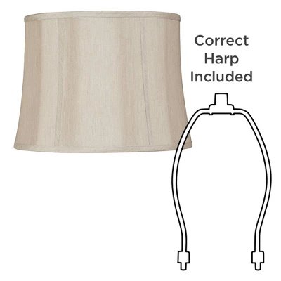 Springcrest Set Of 2 Drum Lamp Shades Taupe Medium 14" Top X 16" Bottom X 12" High Spider With Replacement Harp And Finial Fitting 7 Springcrest Set Of 2 Drum Lamp Shades Taupe Medium 14" Top X 16" Bottom X 12" High Spider With Replacement Harp And Finial Fitting - Image 5