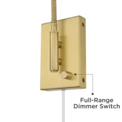 360 Lighting Lido Mid Century Modern Wall Lamp Warm Gold Plug-in 2 1/4" Fixture Adjustable Gooseneck For Bedroom Reading Living Room Hallway House -Interior furniture GUEST 7f53f863 9038 44f0 995d 1142e6ecb856