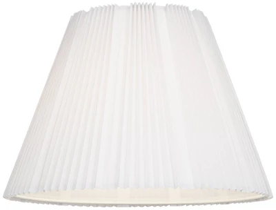 Springcrest Collection Hardback Knife Pleated Empire Lamp Shade White Large 9" Top X 17" Bottom X 12.25" Slant Spider With Harp And Finial Fitting 4 Springcrest Collection Hardback Knife Pleated Empire Lamp Shade White Large 9" Top X 17" Bottom X 12.25" Slant Spider With Harp And Finial Fitting - Image 2